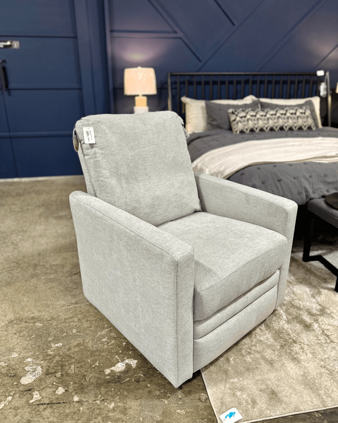 Gray Swivel Recliner Chair