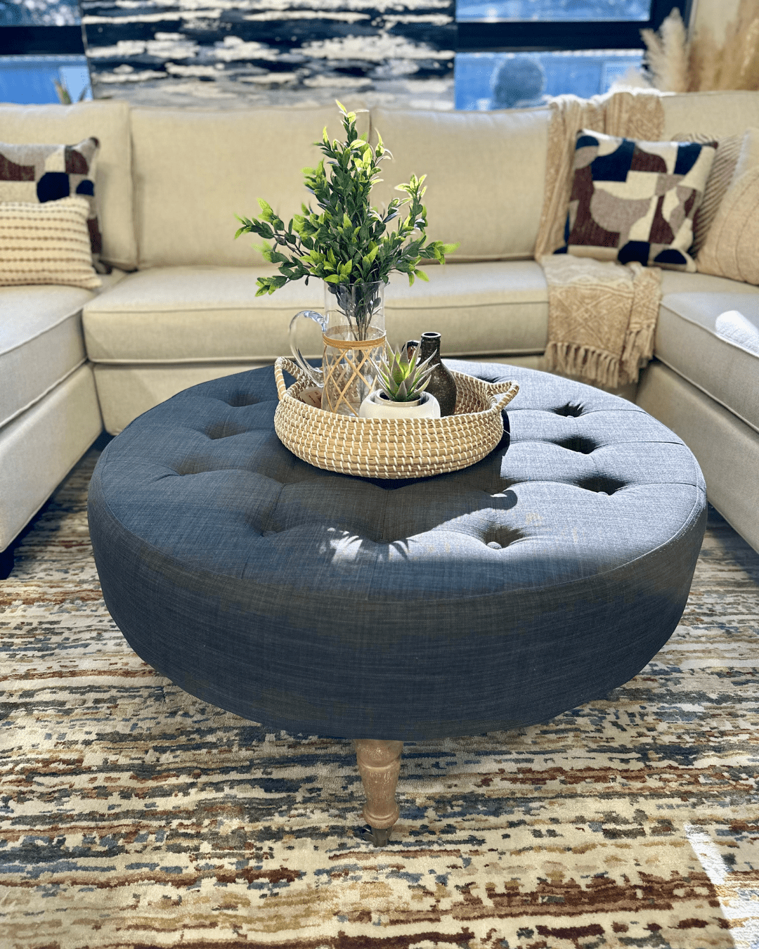 Dark Grey Ottoman 