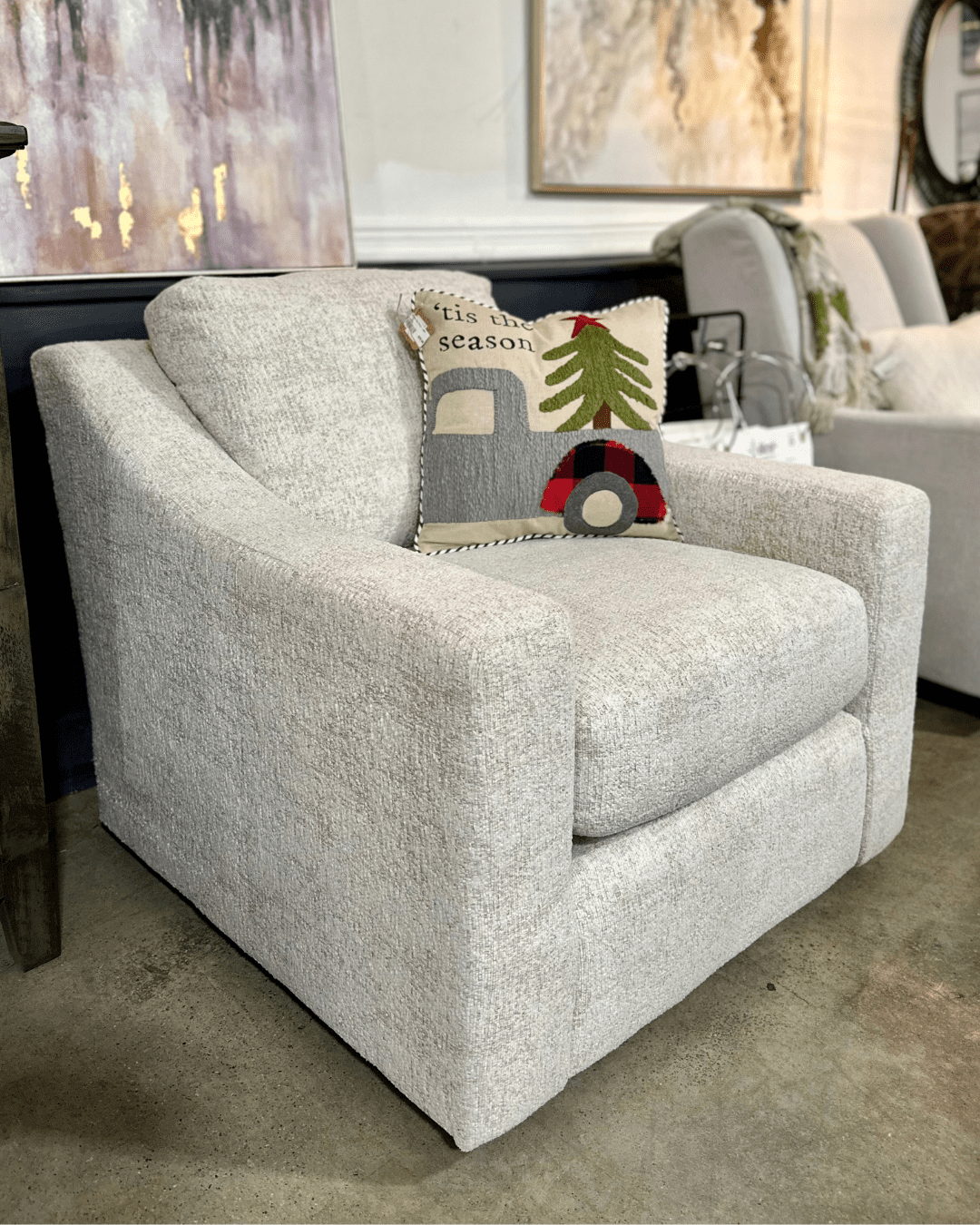 Gray Swivel Recliner Chair