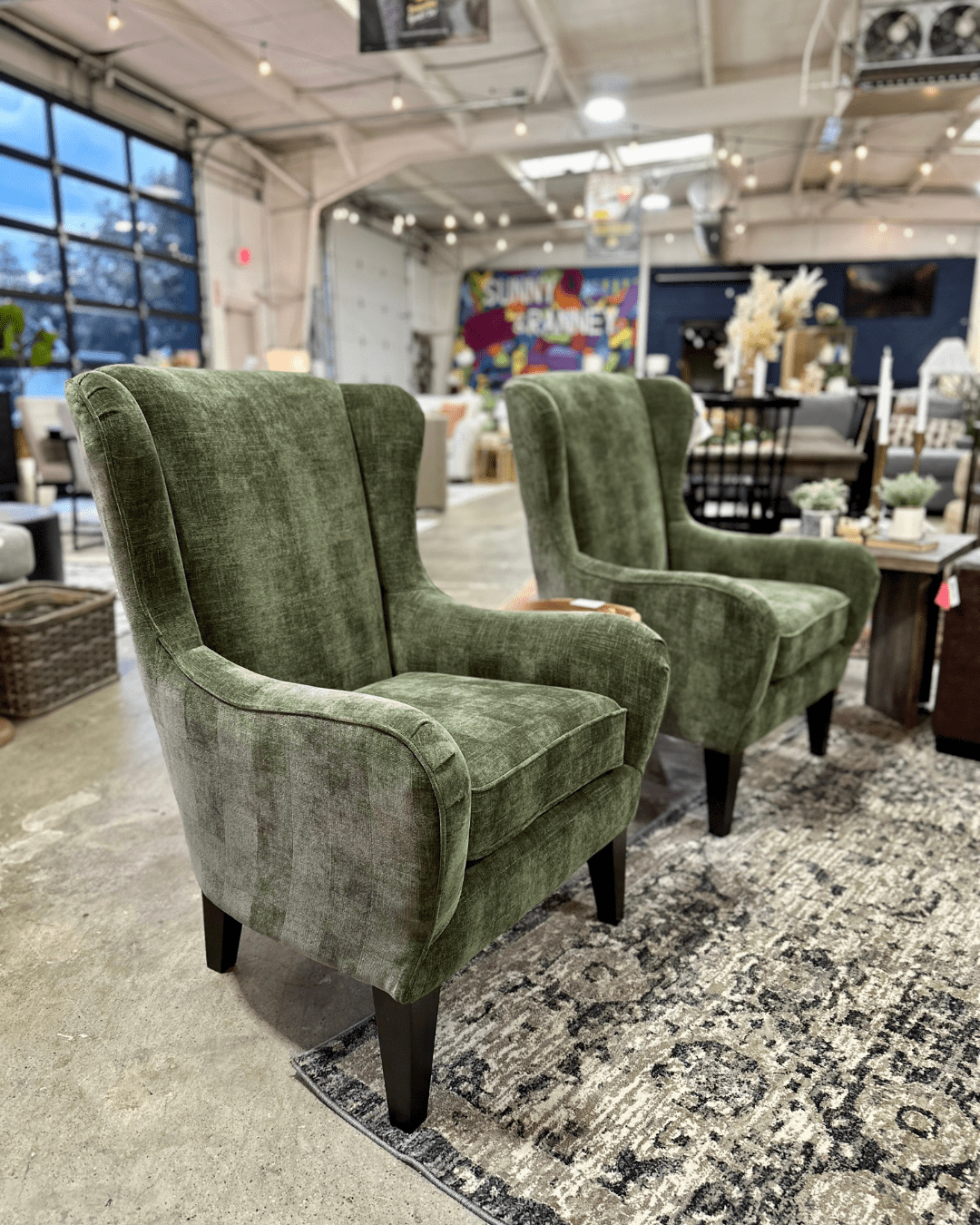 Green Wingback Chairs