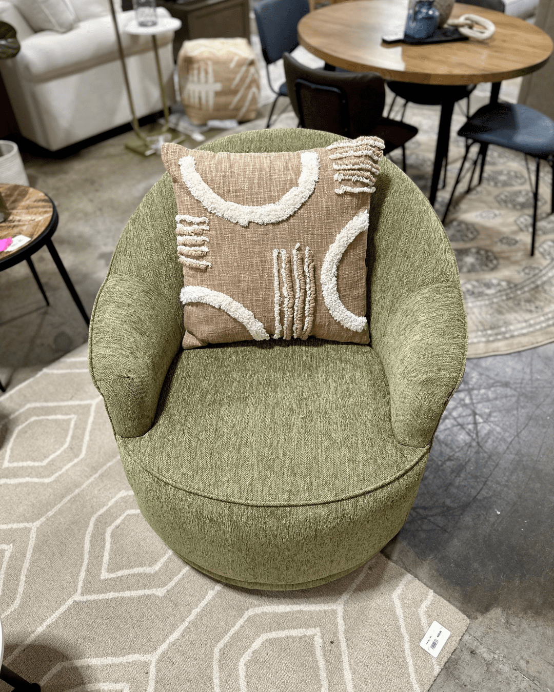 Green Round Accent Armchair